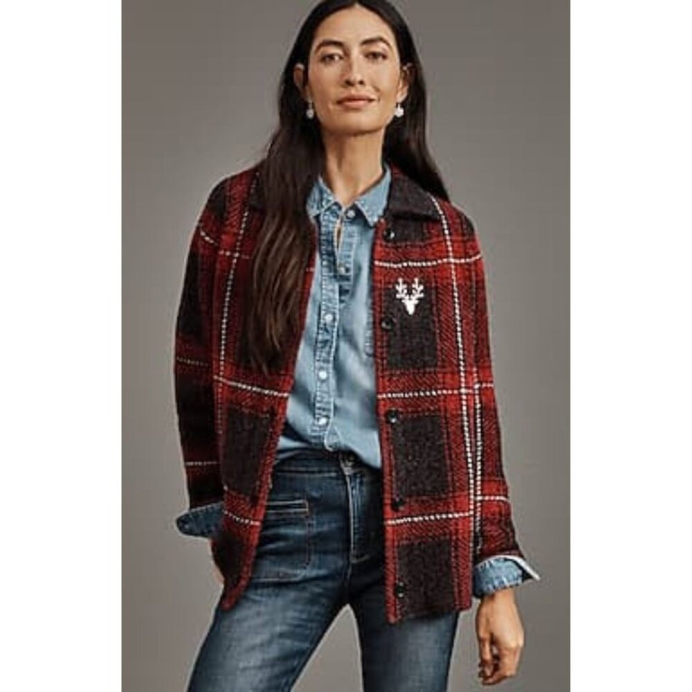 J. Jill Plaid Button-Front Sweater